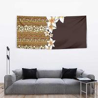 Vintage Hibiscus Turtle Pattern Tapestry with Plumeria Half Style LT9 - Polynesian Pride
