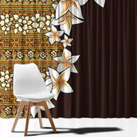 Vintage Hibiscus Turtle Pattern Window Curtain with Plumeria Half Style LT9 - Polynesian Pride