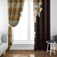 Vintage Hibiscus Turtle Pattern Window Curtain with Plumeria Half Style LT9 - Polynesian Pride