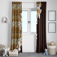 Vintage Hibiscus Turtle Pattern Window Curtain with Plumeria Half Style LT9 - Polynesian Pride