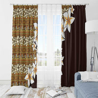 Vintage Hibiscus Turtle Pattern Window Curtain with Plumeria Half Style LT9 - Polynesian Pride