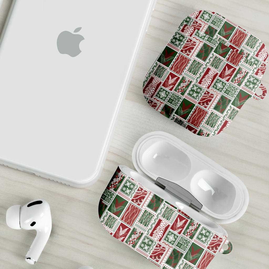 Mele Kalikimaka Hawaiian Quilt and Lei Patchwork AirPods Case LT9 - Polynesian Pride
