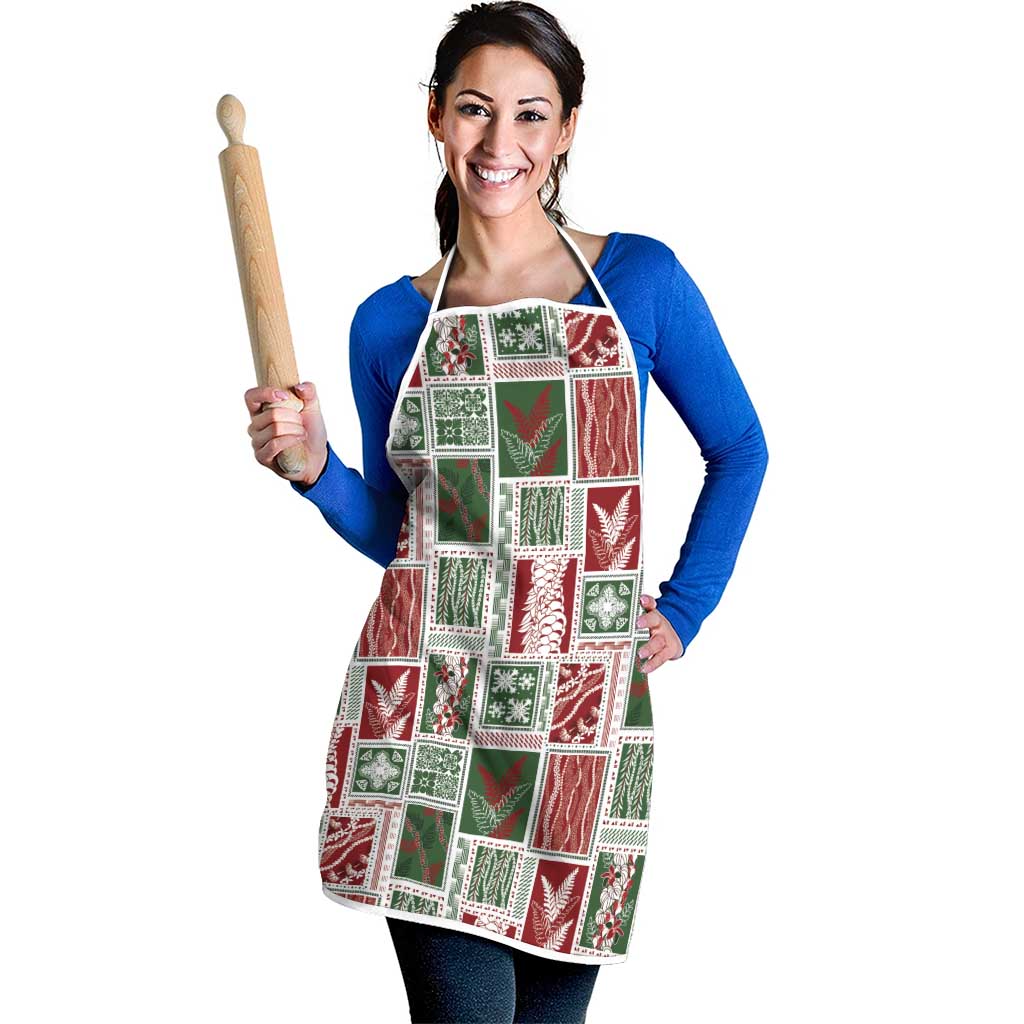 Mele Kalikimaka Hawaiian Quilt and Lei Patchwork Apron LT9 - Polynesian Pride