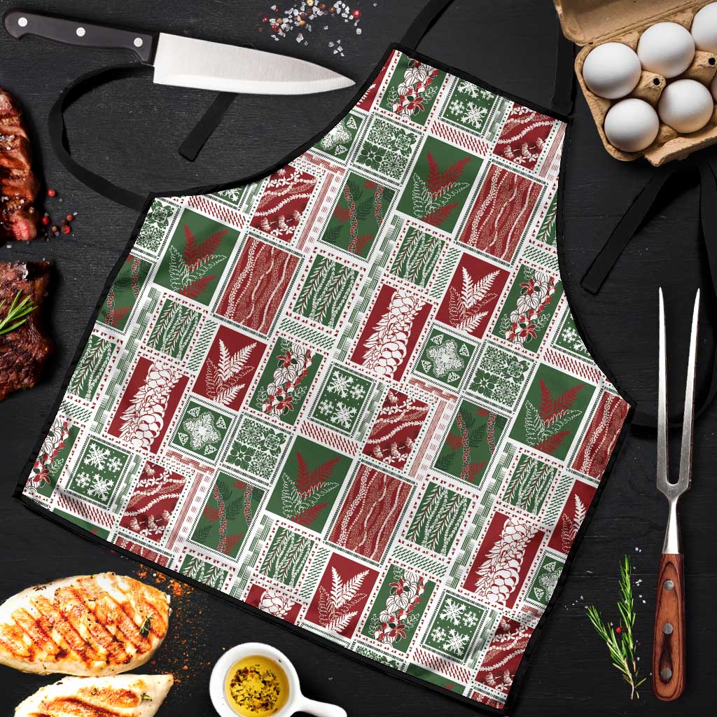 Mele Kalikimaka Hawaiian Quilt and Lei Patchwork Apron LT9 Red - Polynesian Pride