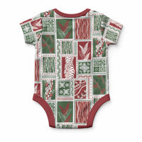 Mele Kalikimaka Hawaiian Quilt and Lei Patchwork Baby Onesie LT9 - Polynesian Pride