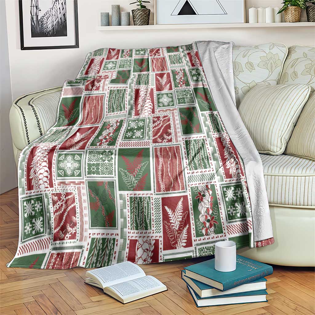 Mele Kalikimaka Hawaiian Quilt and Lei Patchwork Blanket LT9 Red - Polynesian Pride