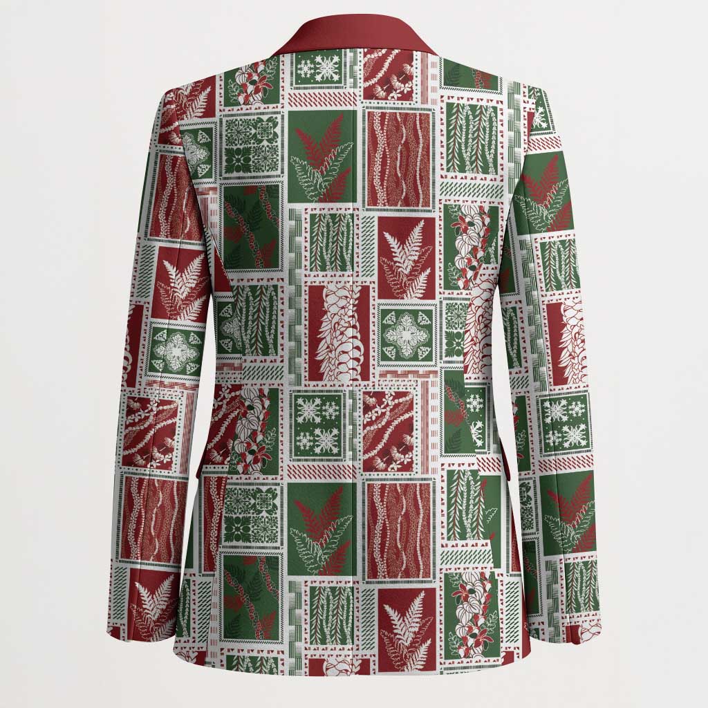 Mele Kalikimaka Hawaiian Quilt and Lei Patchwork Blazer LT9 - Polynesian Pride