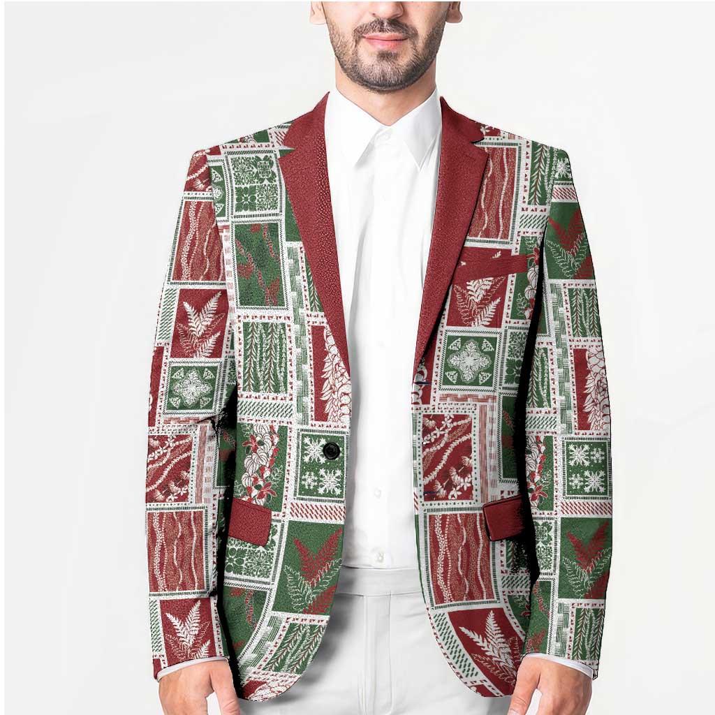Mele Kalikimaka Hawaiian Quilt and Lei Patchwork Blazer LT9 - Polynesian Pride