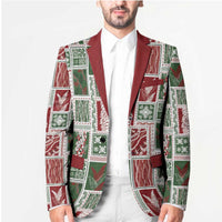 Mele Kalikimaka Hawaiian Quilt and Lei Patchwork Blazer LT9 - Polynesian Pride
