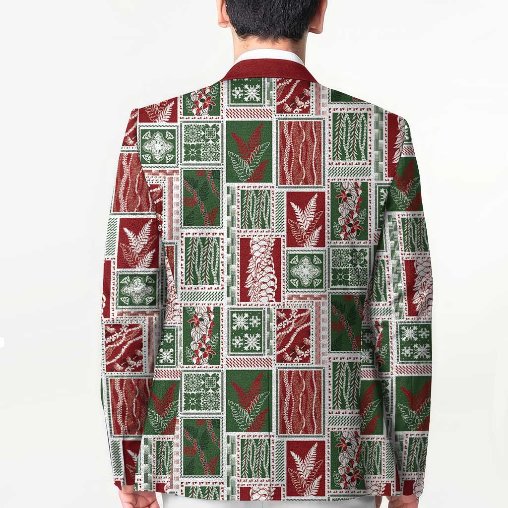 Mele Kalikimaka Hawaiian Quilt and Lei Patchwork Blazer LT9 - Polynesian Pride
