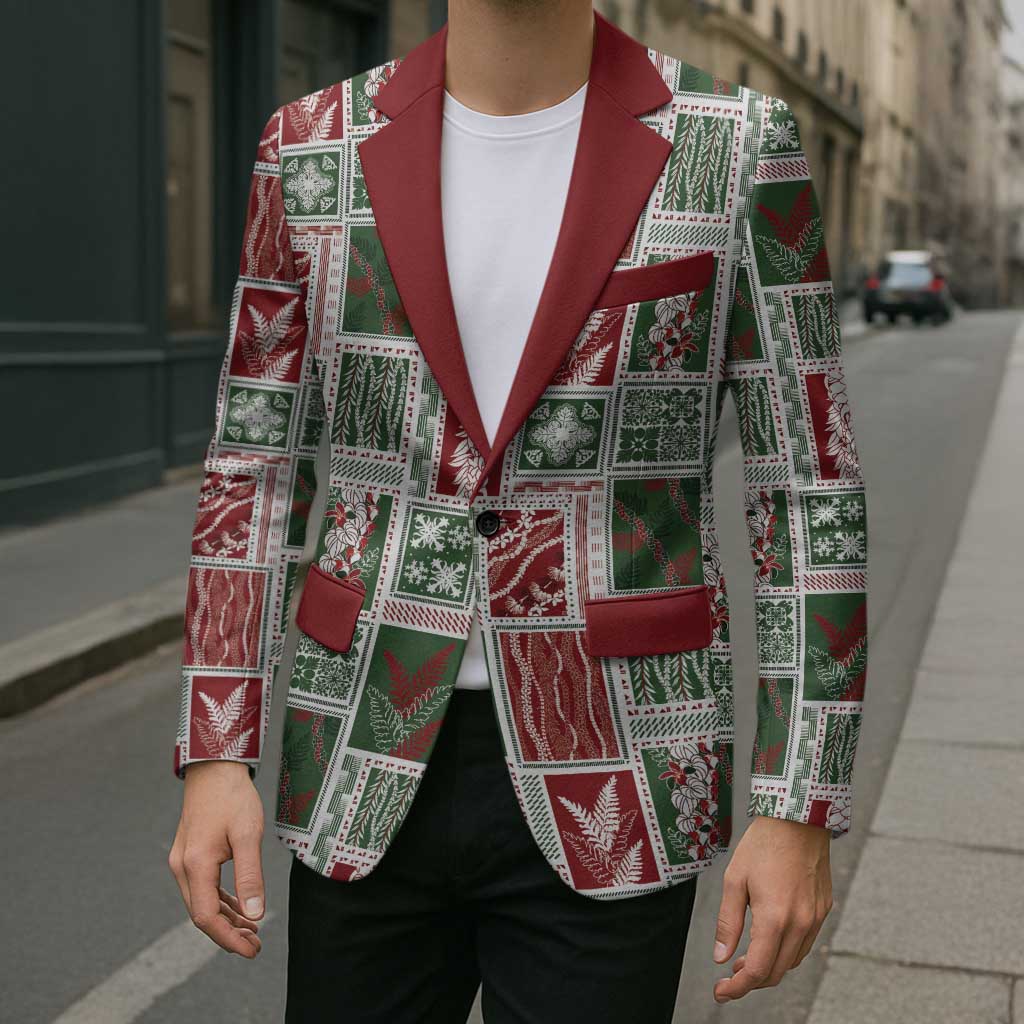 Mele Kalikimaka Hawaiian Quilt and Lei Patchwork Blazer LT9 - Polynesian Pride