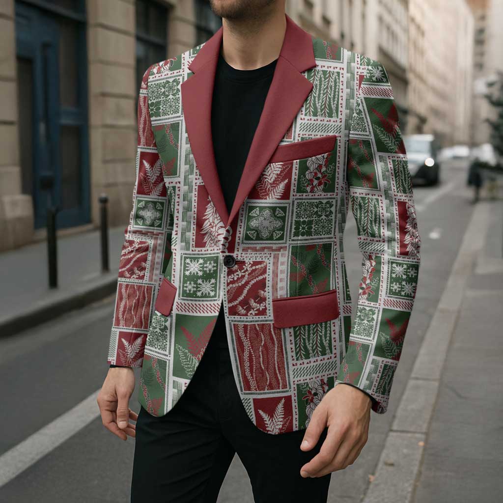Mele Kalikimaka Hawaiian Quilt and Lei Patchwork Blazer LT9 - Polynesian Pride