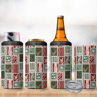 Mele Kalikimaka Hawaiian Quilt and Lei Patchwork 4 in 1 Can Cooler Tumbler LT9 - Polynesian Pride