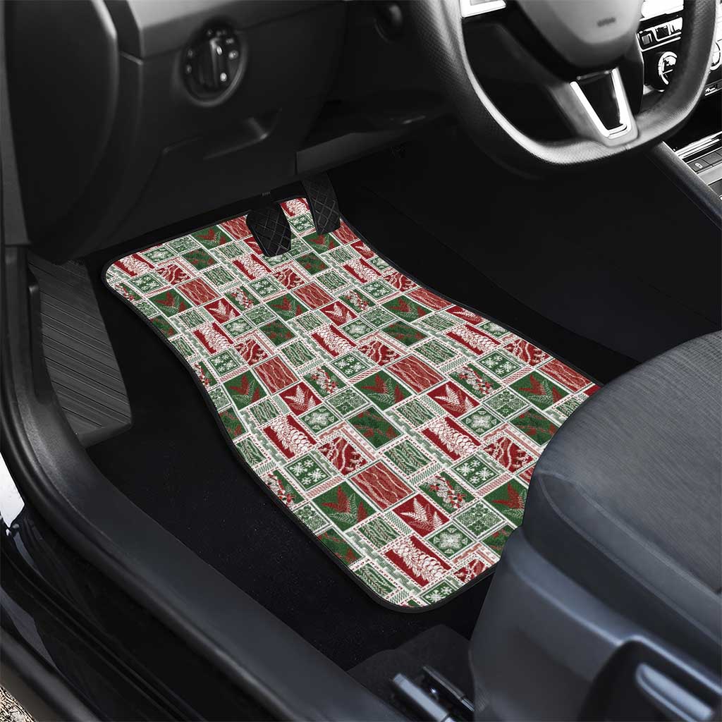 Mele Kalikimaka Hawaiian Quilt and Lei Patchwork Car Mats LT9 - Polynesian Pride