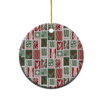 Mele Kalikimaka Hawaiian Quilt and Lei Patchwork Ceramic Ornament LT9 - Polynesian Pride