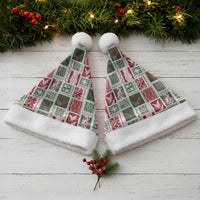 Mele Kalikimaka Hawaiian Quilt and Lei Patchwork Christmas Santa Hat LT9 - Polynesian Pride
