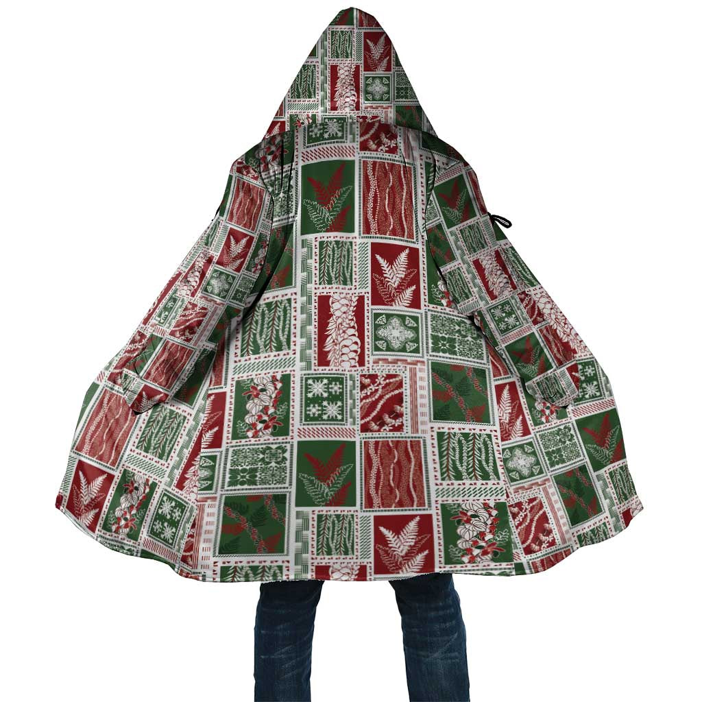 Mele Kalikimaka Hawaiian Quilt and Lei Patchwork Cloak LT9 Unisex Red - Polynesian Pride