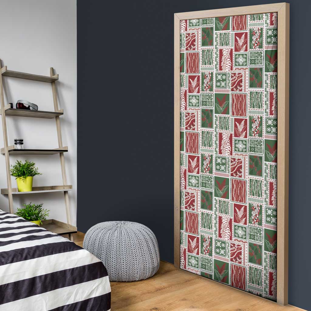 Mele Kalikimaka Hawaiian Quilt and Lei Patchwork Door Cover LT9 - Polynesian Pride