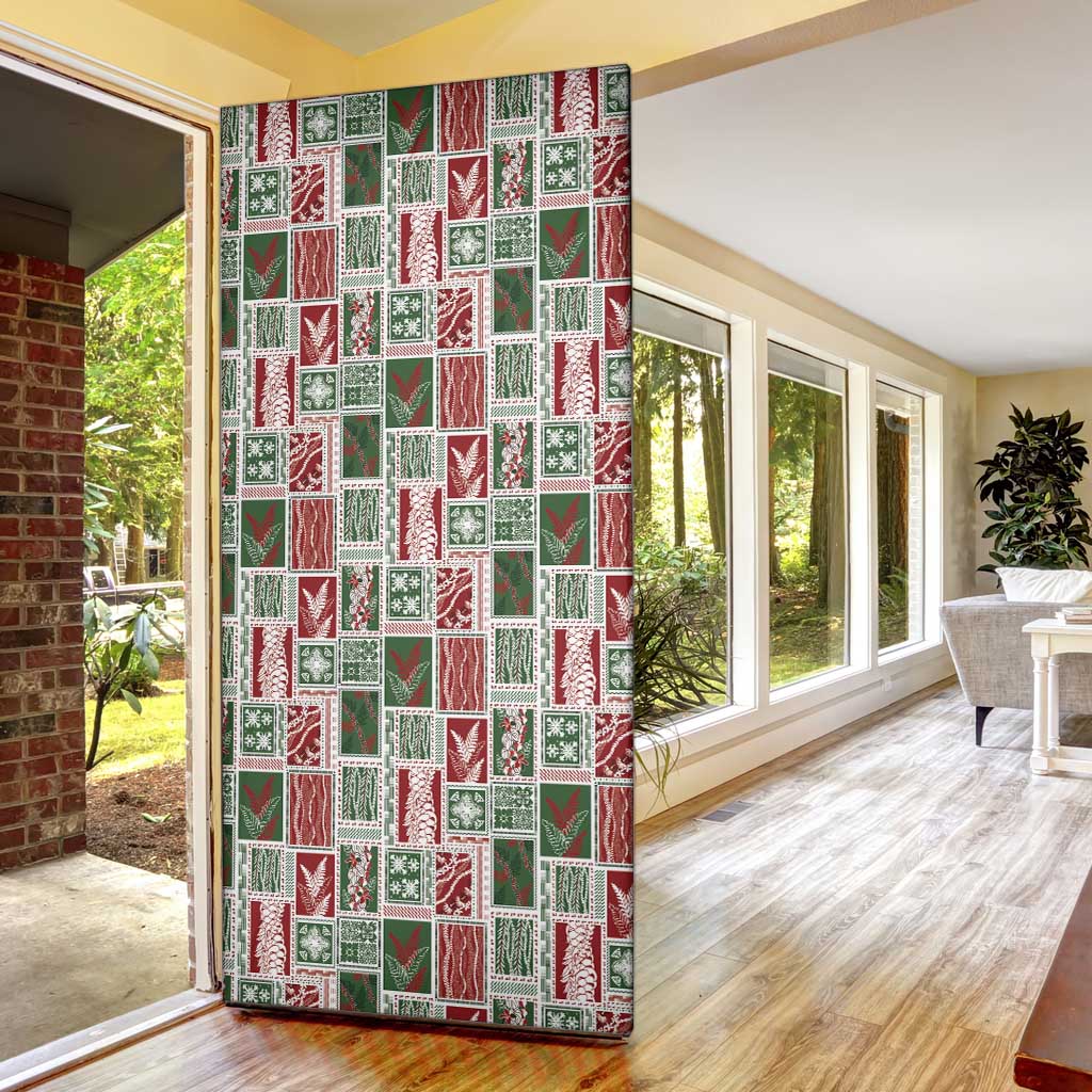 Mele Kalikimaka Hawaiian Quilt and Lei Patchwork Door Cover LT9 - Polynesian Pride