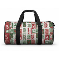 Mele Kalikimaka Hawaiian Quilt and Lei Patchwork Duffle Bag LT9 One size Red - Polynesian Pride