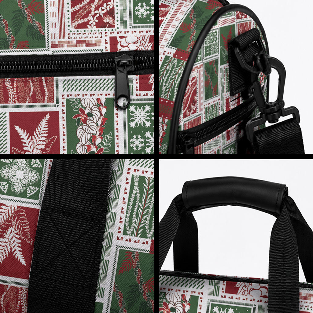 Mele Kalikimaka Hawaiian Quilt and Lei Patchwork Duffle Bag LT9 - Polynesian Pride