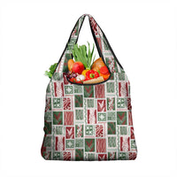 Mele Kalikimaka Hawaiian Quilt and Lei Patchwork Grocery Bag LT9 1-pack One Size Red - Polynesian Pride