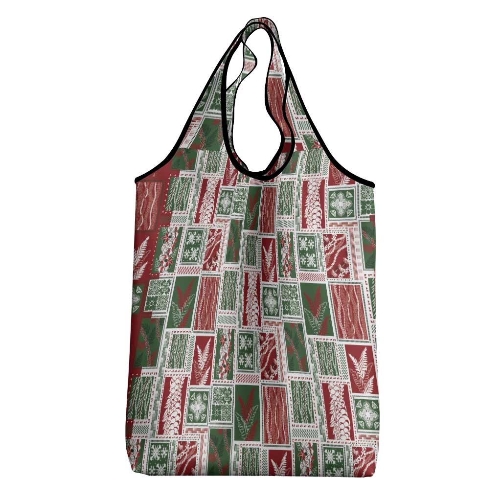Mele Kalikimaka Hawaiian Quilt and Lei Patchwork Grocery Bag LT9 - Polynesian Pride
