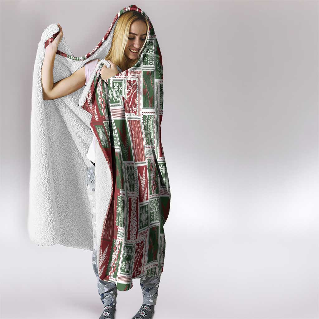 Mele Kalikimaka Hawaiian Quilt and Lei Patchwork Hooded Blanket LT9 - Polynesian Pride