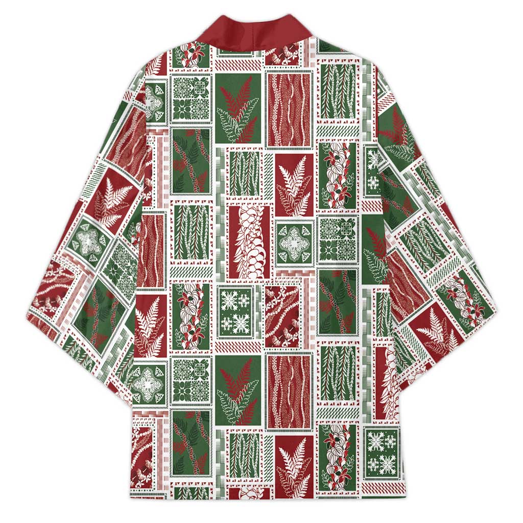 Mele Kalikimaka Hawaiian Quilt and Lei Patchwork Kimono LT9 - Polynesian Pride