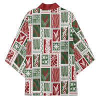 Mele Kalikimaka Hawaiian Quilt and Lei Patchwork Kimono LT9 - Polynesian Pride
