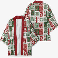 Mele Kalikimaka Hawaiian Quilt and Lei Patchwork Kimono LT9 - Polynesian Pride