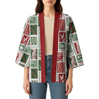 Mele Kalikimaka Hawaiian Quilt and Lei Patchwork Kimono LT9 - Polynesian Pride
