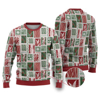 Mele Kalikimaka Hawaiian Quilt and Lei Patchwork Ugly Christmas Sweater LT9 Red - Polynesian Pride