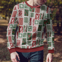 Mele Kalikimaka Hawaiian Quilt and Lei Patchwork Ugly Christmas Sweater LT9 - Polynesian Pride