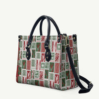 Mele Kalikimaka Hawaiian Quilt and Lei Patchwork Leather Bag LT9 Red - Polynesian Pride