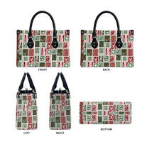 Mele Kalikimaka Hawaiian Quilt and Lei Patchwork Leather Bag LT9 - Polynesian Pride