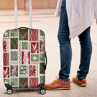 Mele Kalikimaka Hawaiian Quilt and Lei Patchwork Luggage Cover LT9 Red - Polynesian Pride