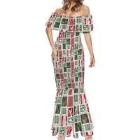 Mele Kalikimaka Hawaiian Quilt and Lei Patchwork Mermaid Dress LT9 - Polynesian Pride