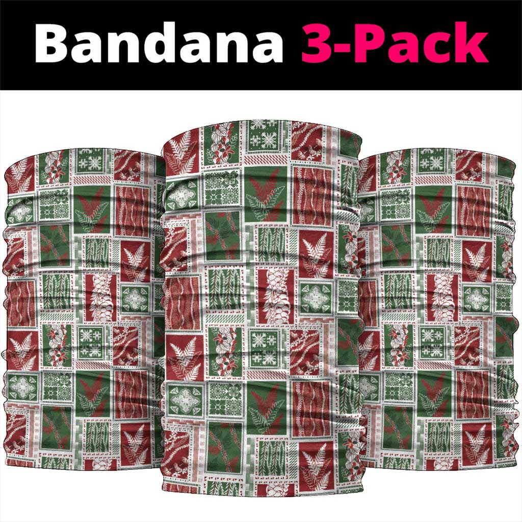 Mele Kalikimaka Hawaiian Quilt and Lei Patchwork Neck Gaiter LT9 package One Size: 25*50cm Red - Polynesian Pride