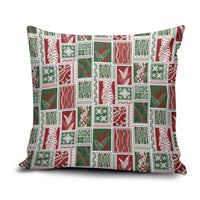 Mele Kalikimaka Hawaiian Quilt and Lei Patchwork Pillow Cover LT9 Red - Polynesian Pride
