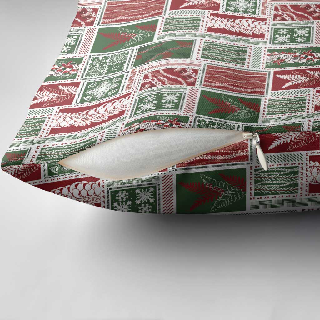 Mele Kalikimaka Hawaiian Quilt and Lei Patchwork Pillow Cover LT9 - Polynesian Pride