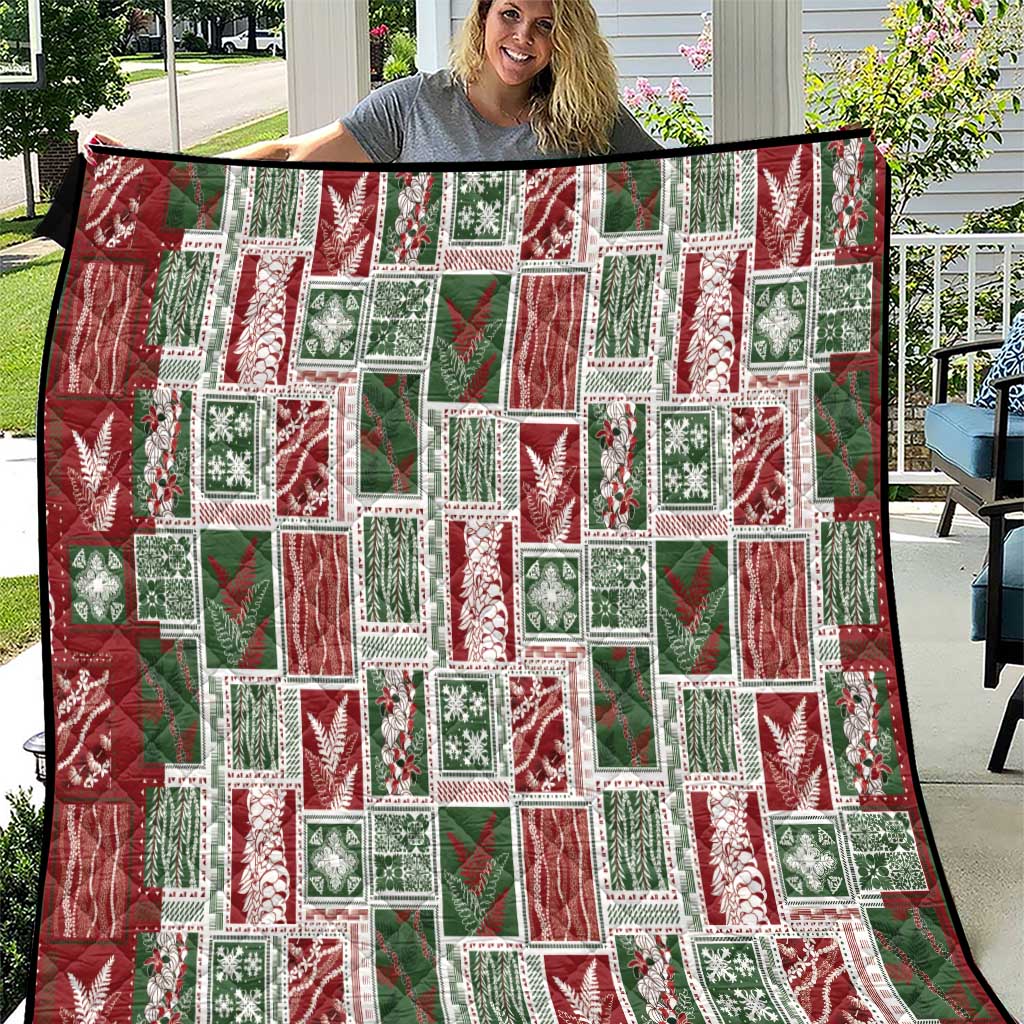 Mele Kalikimaka Hawaiian Quilt and Lei Patchwork Quilt LT9 Red - Polynesian Pride