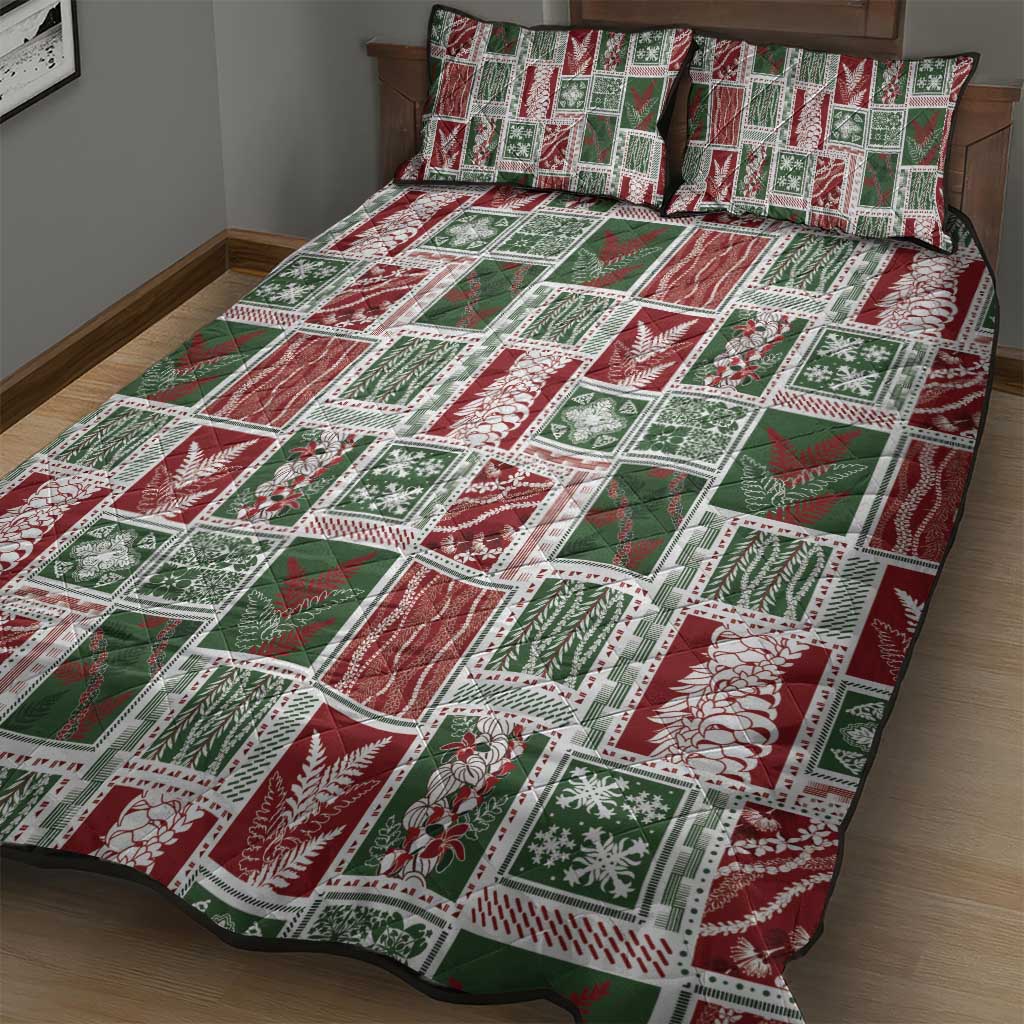 Mele Kalikimaka Hawaiian Quilt and Lei Patchwork Quilt Bed Set LT9 - Polynesian Pride