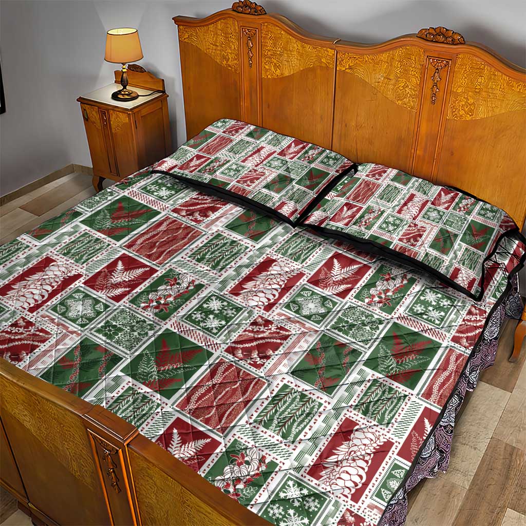 Mele Kalikimaka Hawaiian Quilt and Lei Patchwork Quilt Bed Set LT9 - Polynesian Pride