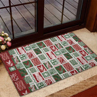 Mele Kalikimaka Hawaiian Quilt and Lei Patchwork Rubber Doormat LT9 - Polynesian Pride