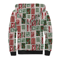 Mele Kalikimaka Hawaiian Quilt and Lei Patchwork Sherpa Hoodie LT9 - Polynesian Pride