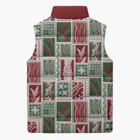 Mele Kalikimaka Hawaiian Quilt and Lei Patchwork Sleeveless Puffer Jacket LT9 - Polynesian Pride