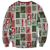 Mele Kalikimaka Hawaiian Quilt and Lei Patchwork Sweatshirt LT9 - Polynesian Pride