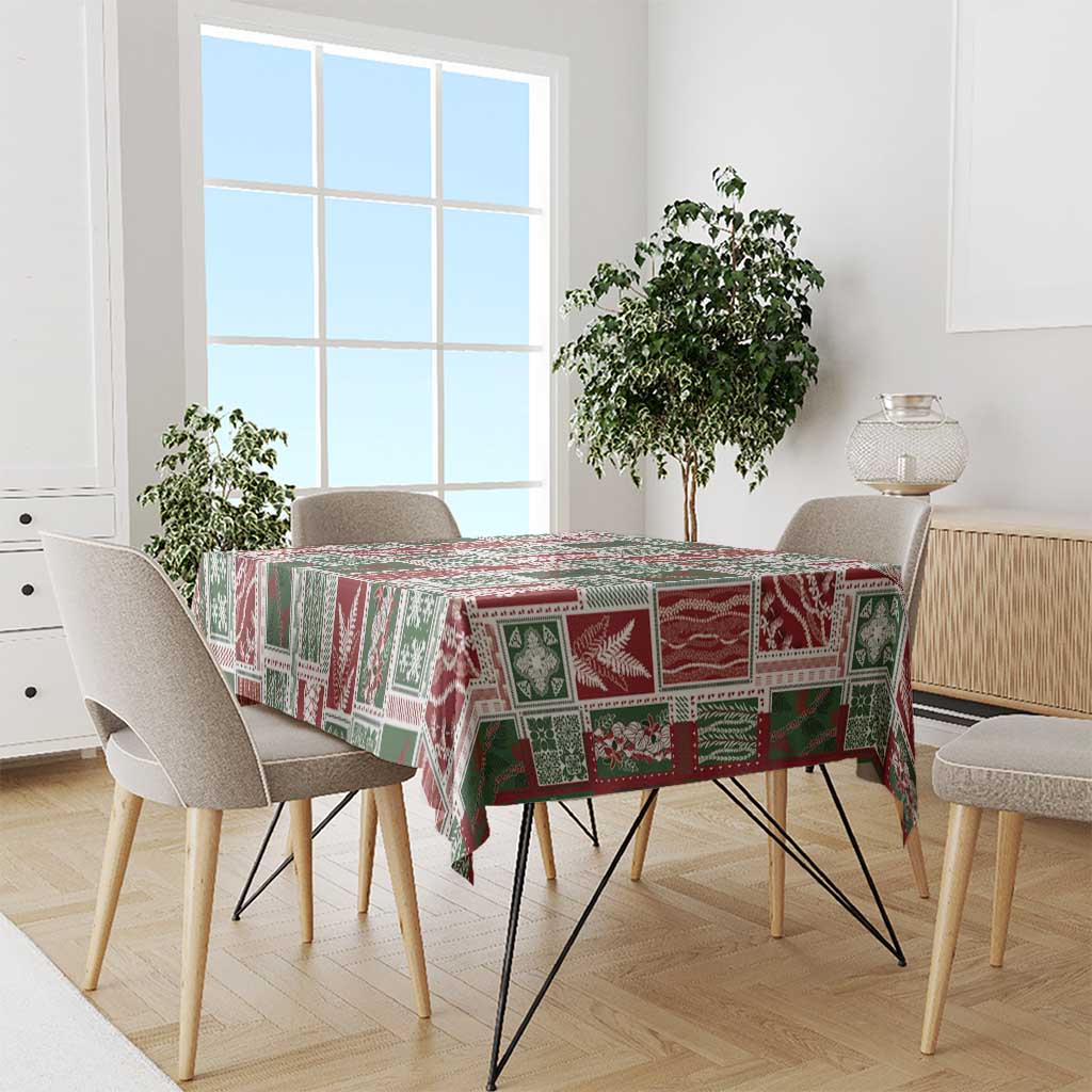 Mele Kalikimaka Hawaiian Quilt and Lei Patchwork Tablecloth LT9 - Polynesian Pride