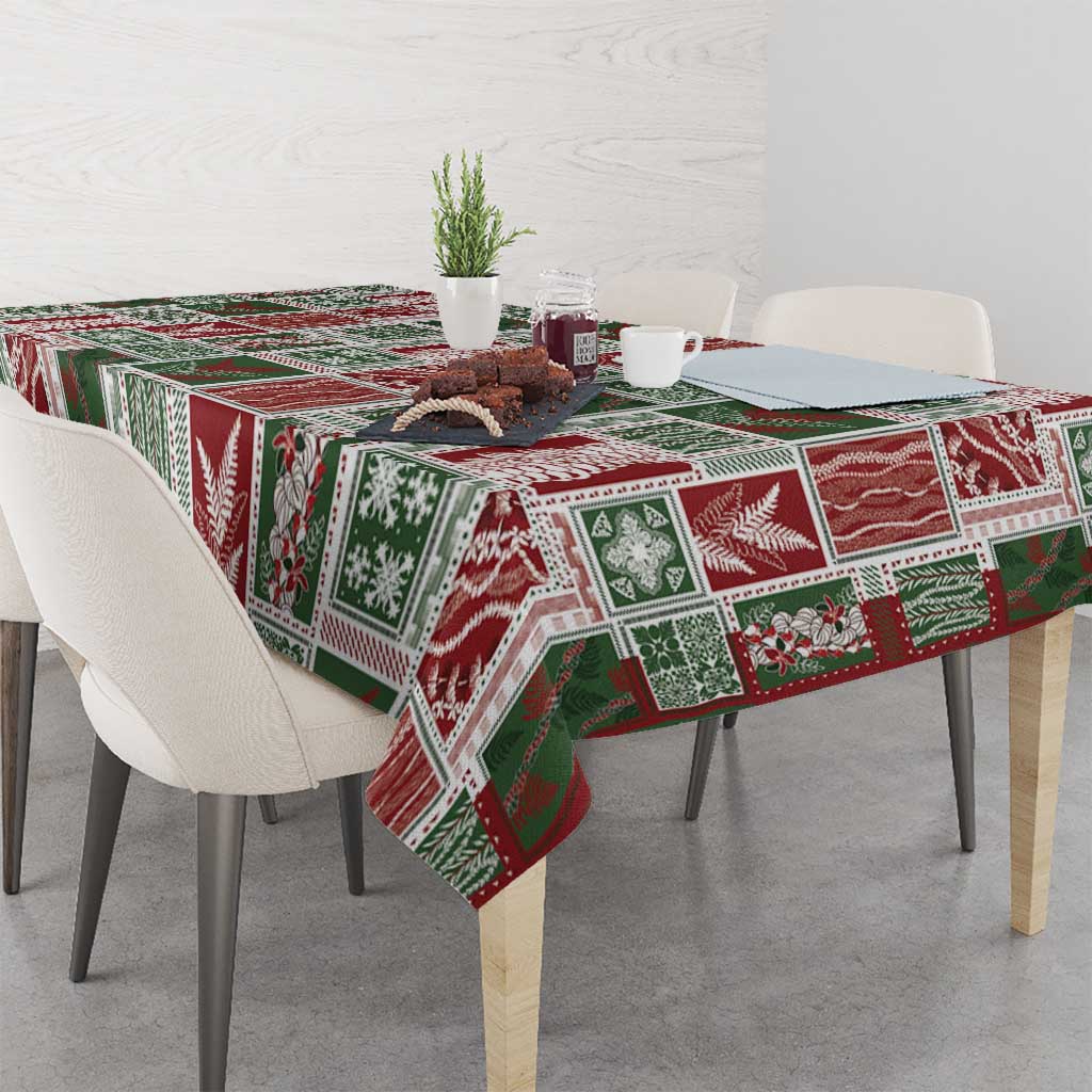 Mele Kalikimaka Hawaiian Quilt and Lei Patchwork Tablecloth LT9 - Polynesian Pride